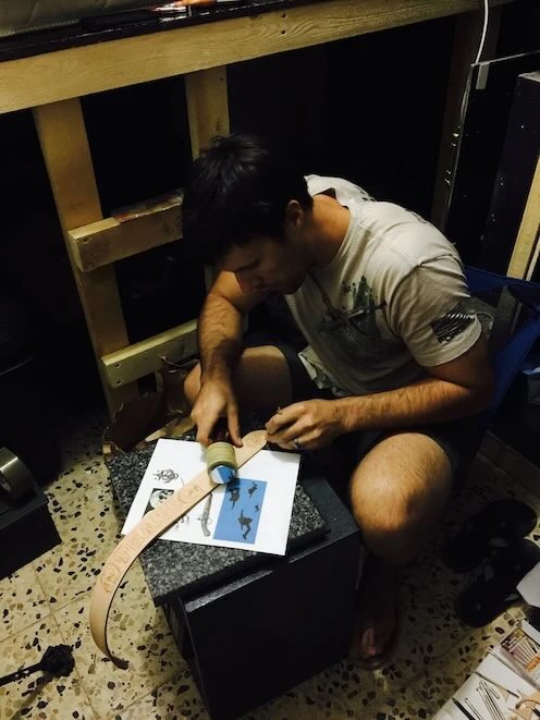 GB Custom Leather Craft artisan at work